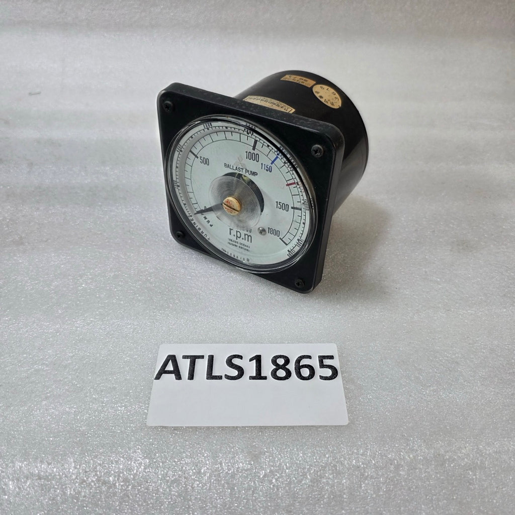 TSUJIDO-SEISAKU BALLAST PUMP RPM METER 0–1800 R.P.M RATIO 1:2.280  TACHOMETER