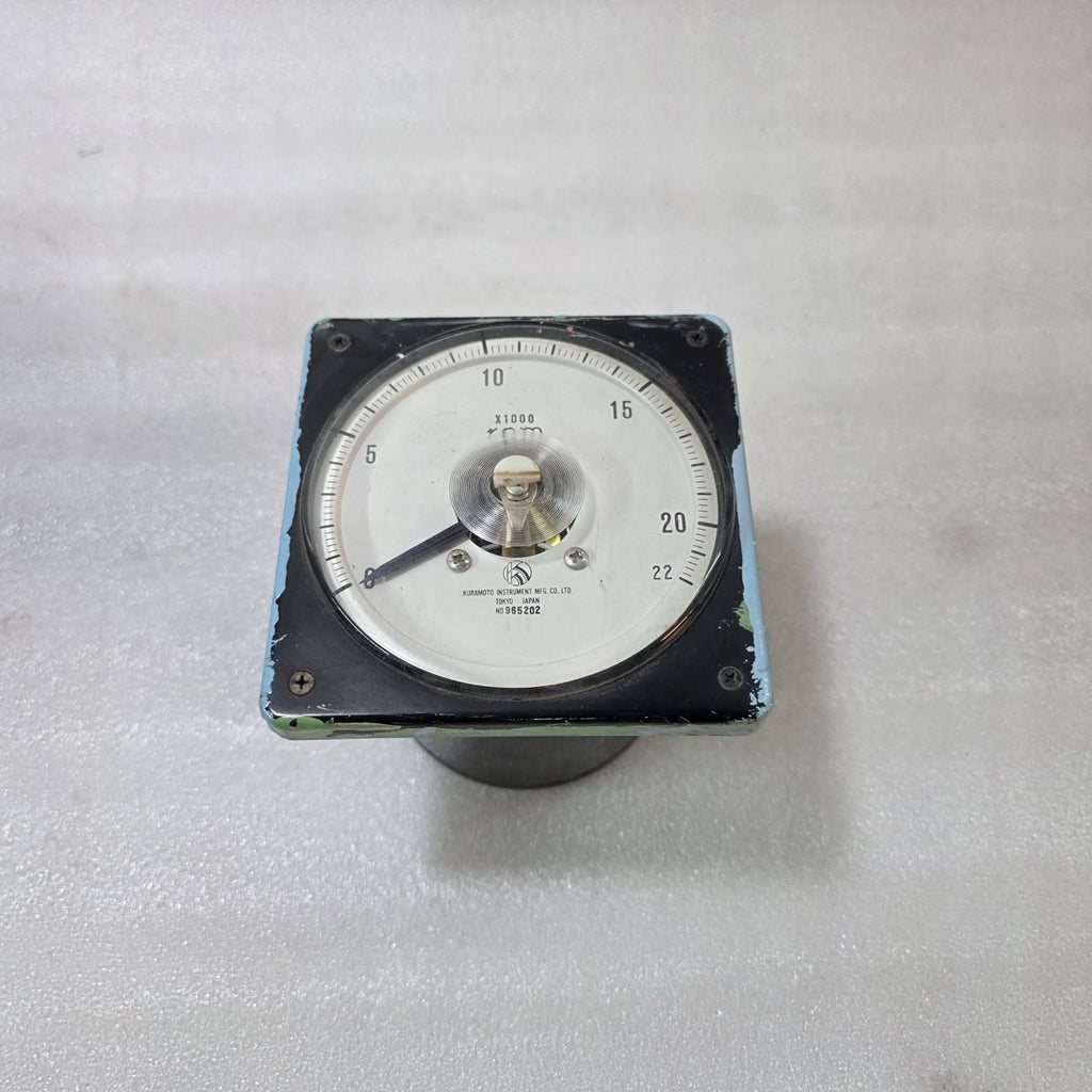 KURAMOTO INSTRUMENT MFG. CO. LTD. ANALOG RPM METER (0–22 X1000 RPM) PANEL MOUNT