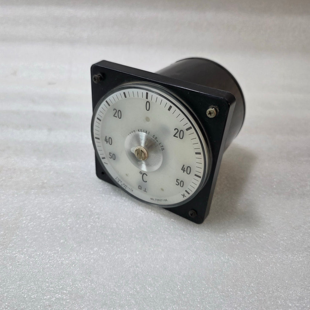 TOYO KEIKI DVF-11E ANALOG TEMPERATURE GAUGE 0–50°C PANEL METER | F.S. 2.7V