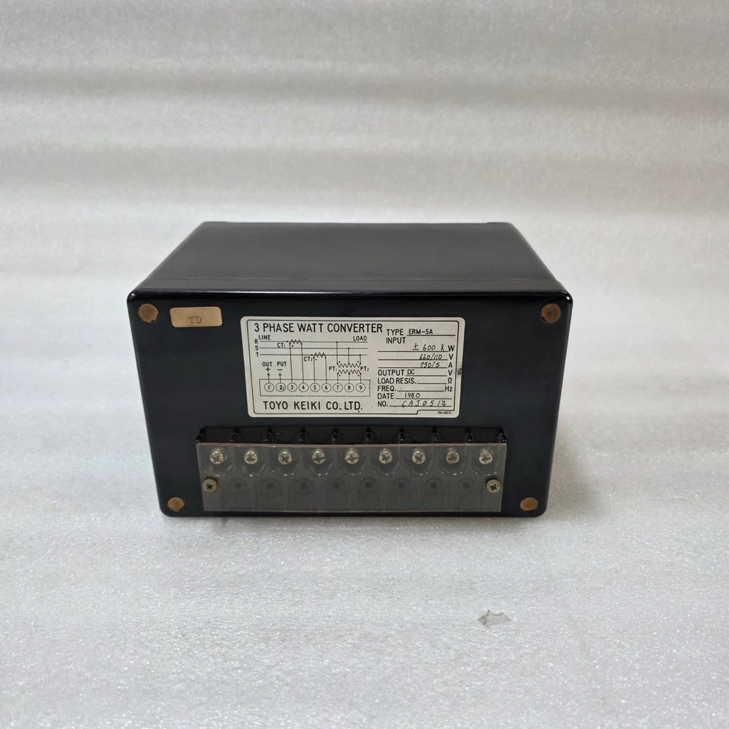 TOYO KEIKI ERM-5A THREE PHASE WATT CONVERTER ±600KW POWER TRANSDUCER 660/110V 75