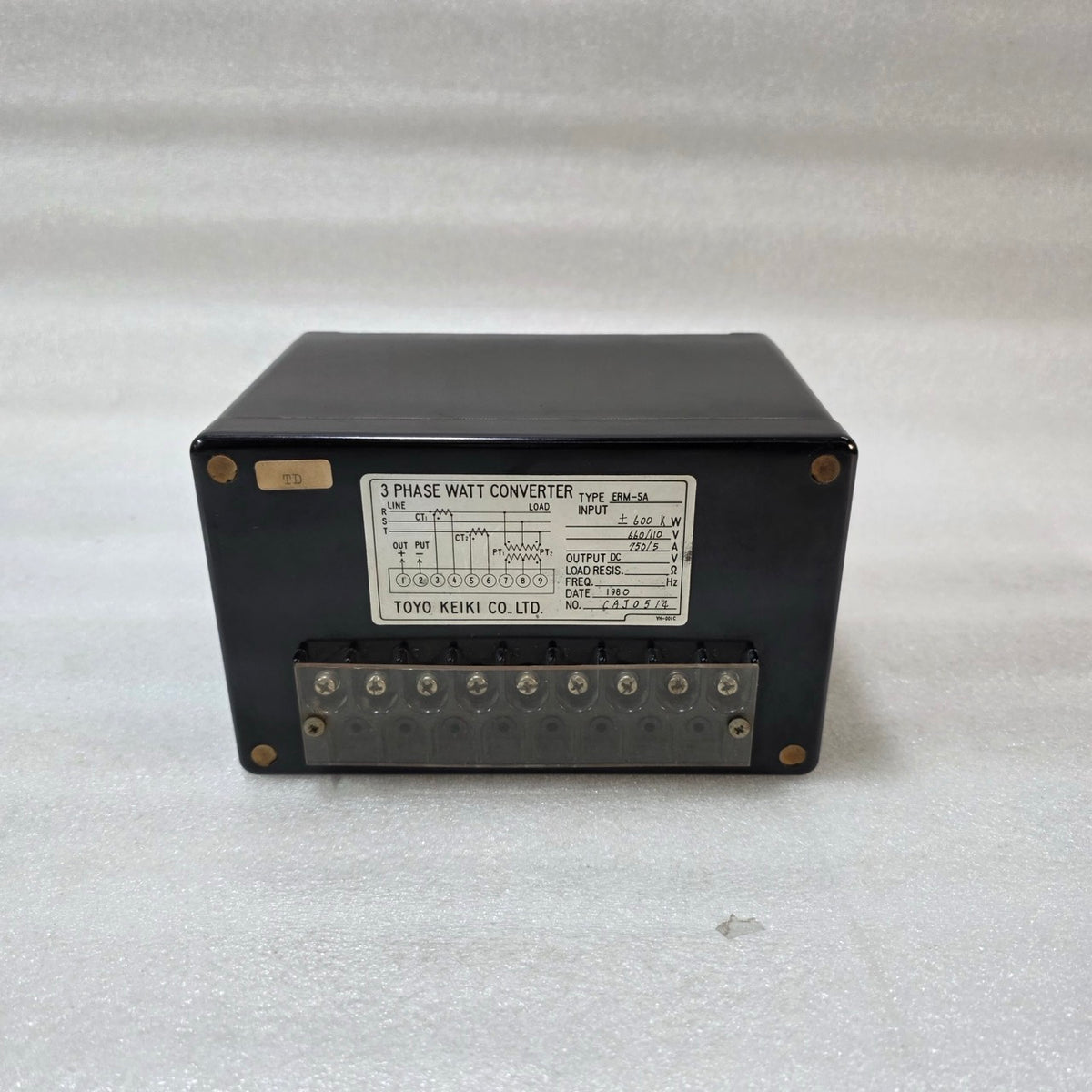 TOYO KEIKI ERM-5A THREE PHASE WATT CONVERTER ±600KW POWER TRANSDUCER 660/110V 75