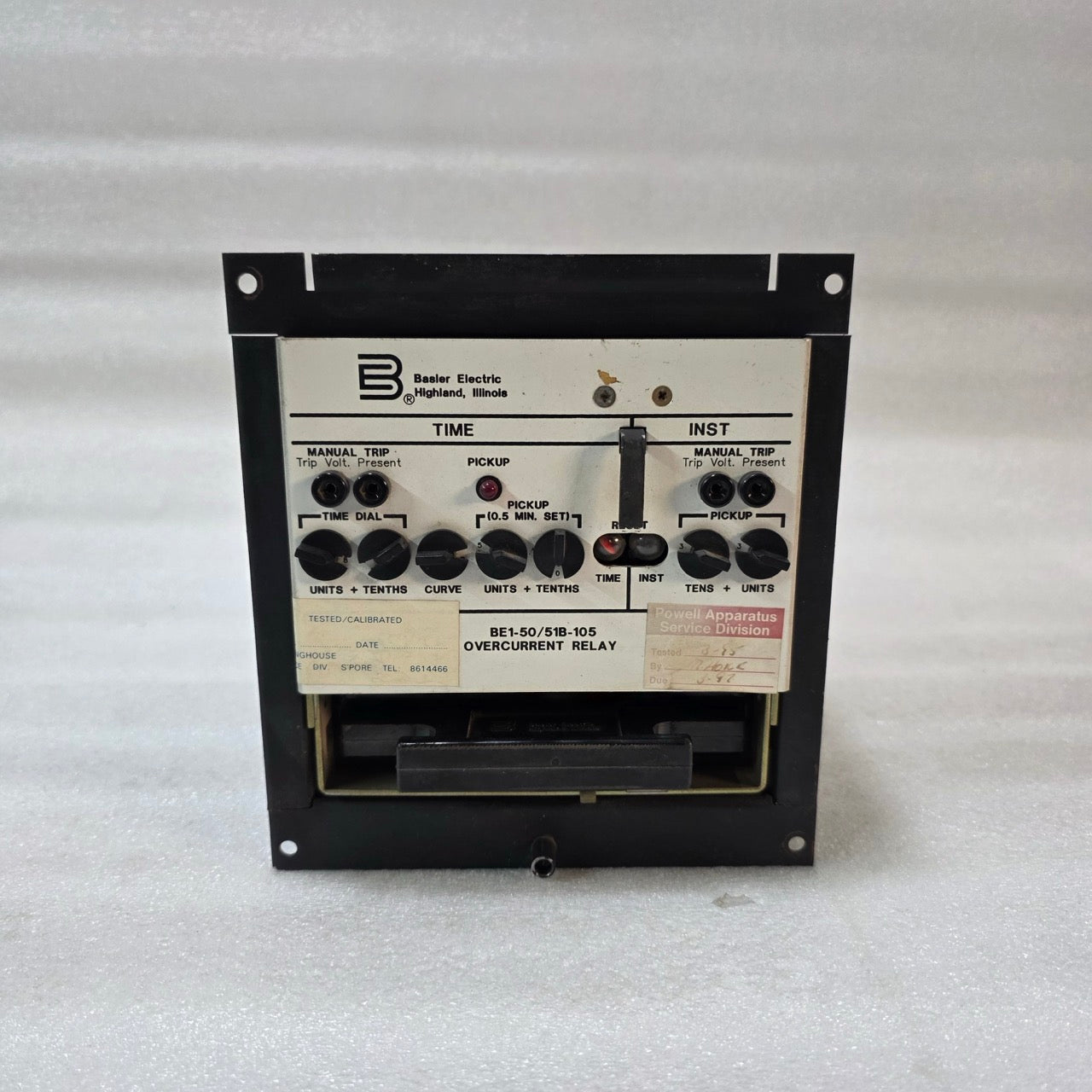 BASLER ELECTRIC BE1-50/51B-105 OVERCURRENT PROTECTION RELAY TIME & INSTANTANEOUS