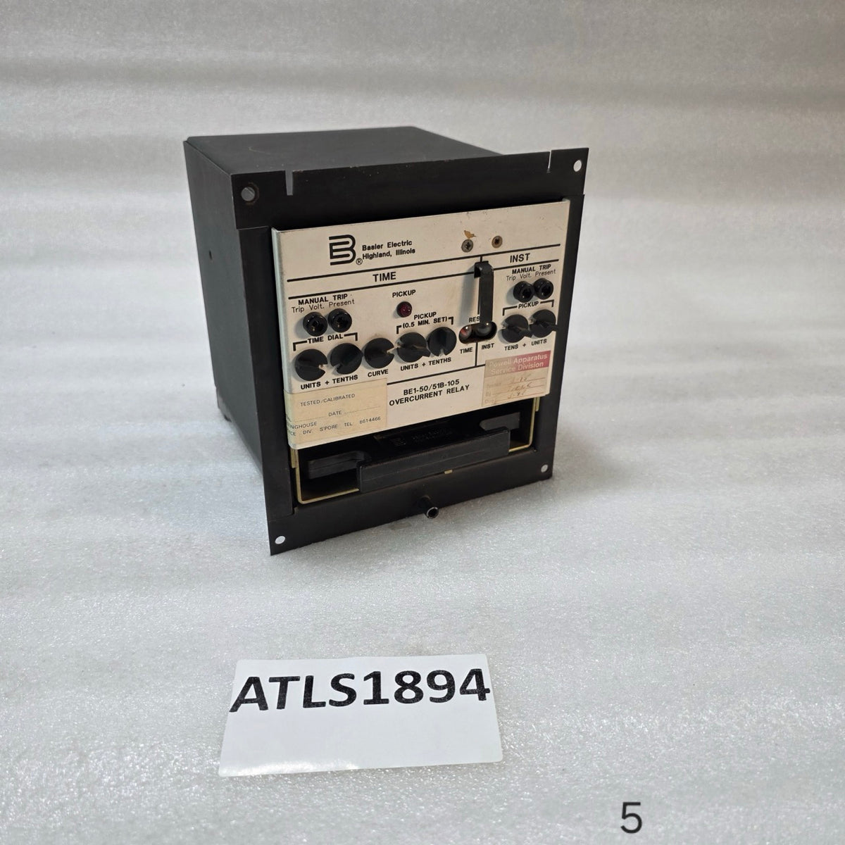 BASLER ELECTRIC BE1-50/51B-105 OVERCURRENT PROTECTION RELAY TIME & INSTANTANEOUS