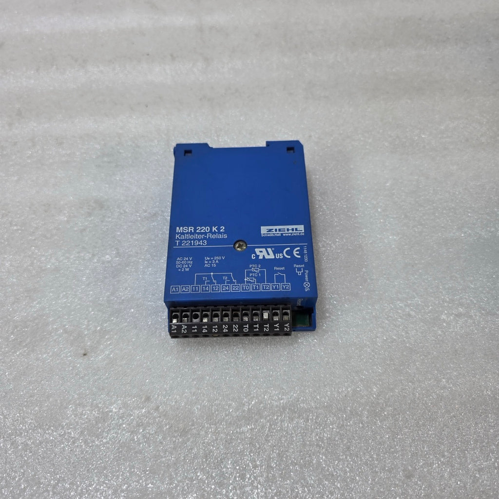 ZIEHL MSR 220 K2 PTC THERMISTOR MOTOR PROTECTION RELAY – 24V AC/DC | T 221943