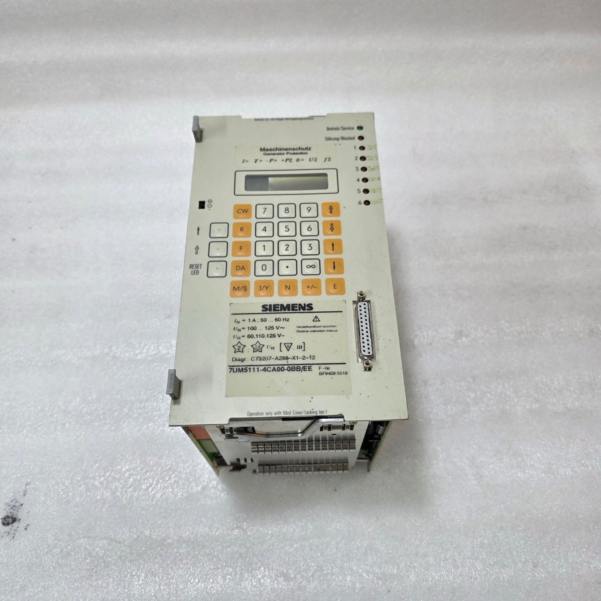 SIEMENS 7UM5111-4CA00-0BB/EE PROTECTION RELAY – NUMERICAL MOTOR/FEEDER PROTECTIO