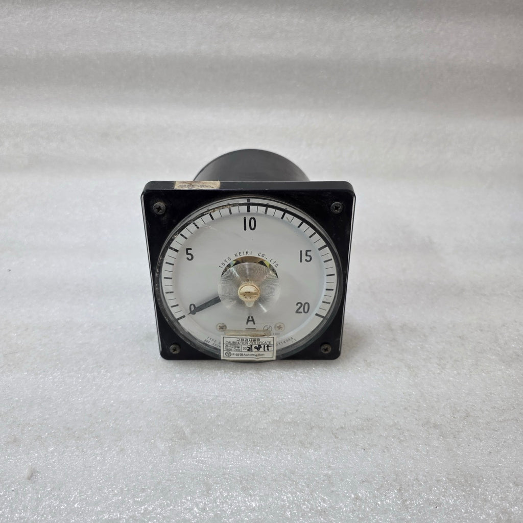 TOYO KEIKI DVF-11 0–20A ANALOG AMMETER DC PANEL METER EXTERNAL SHUNT 50MV