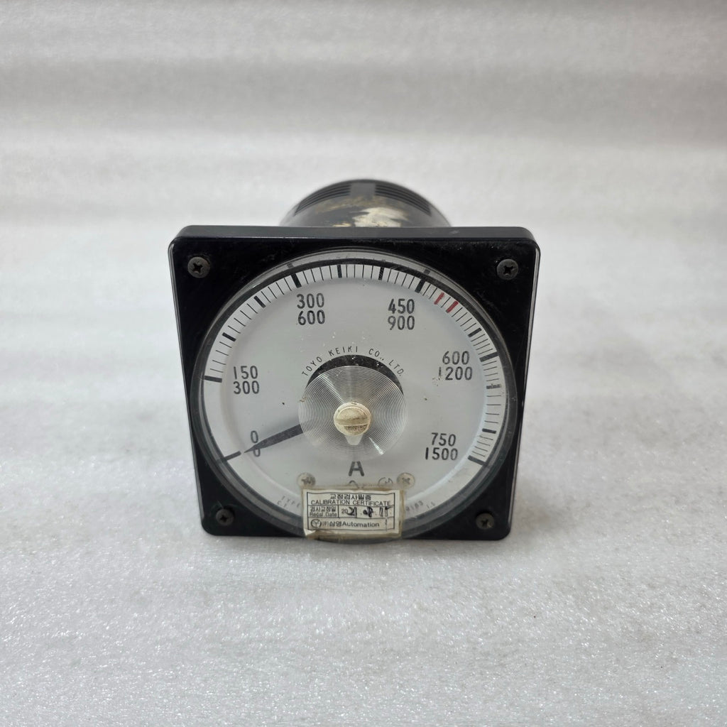 TOYO KEIKI AVF-11 AC AMMETER PANEL METER (0–1500 A, CT 750/1500/5A, DUAL SCALE)