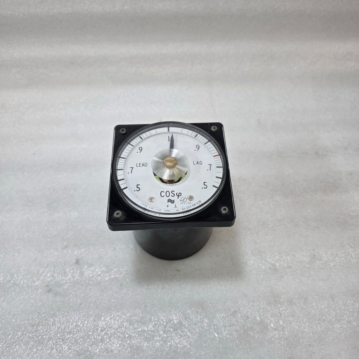 TOYO KEIKI UVF-11N ANALOG POWER FACTOR METER COSΦ 115V 5A LEAD/LAG