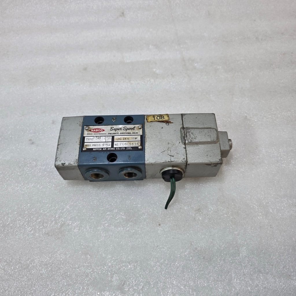 NABCO PSM-33E-P PNEUMATIC DIRECTIONAL CONTROL VALVE 24V DC SUPER SPOOL VALVE 9 K
