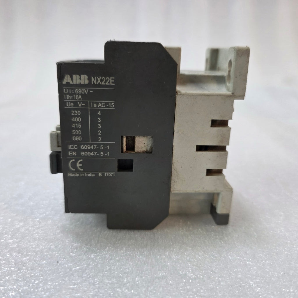 ABB NX22E AUXILIARY CONTACTOR BLOCK 2NO+2NC 16A CONTROL INDUSTRIAL RELAY 230V