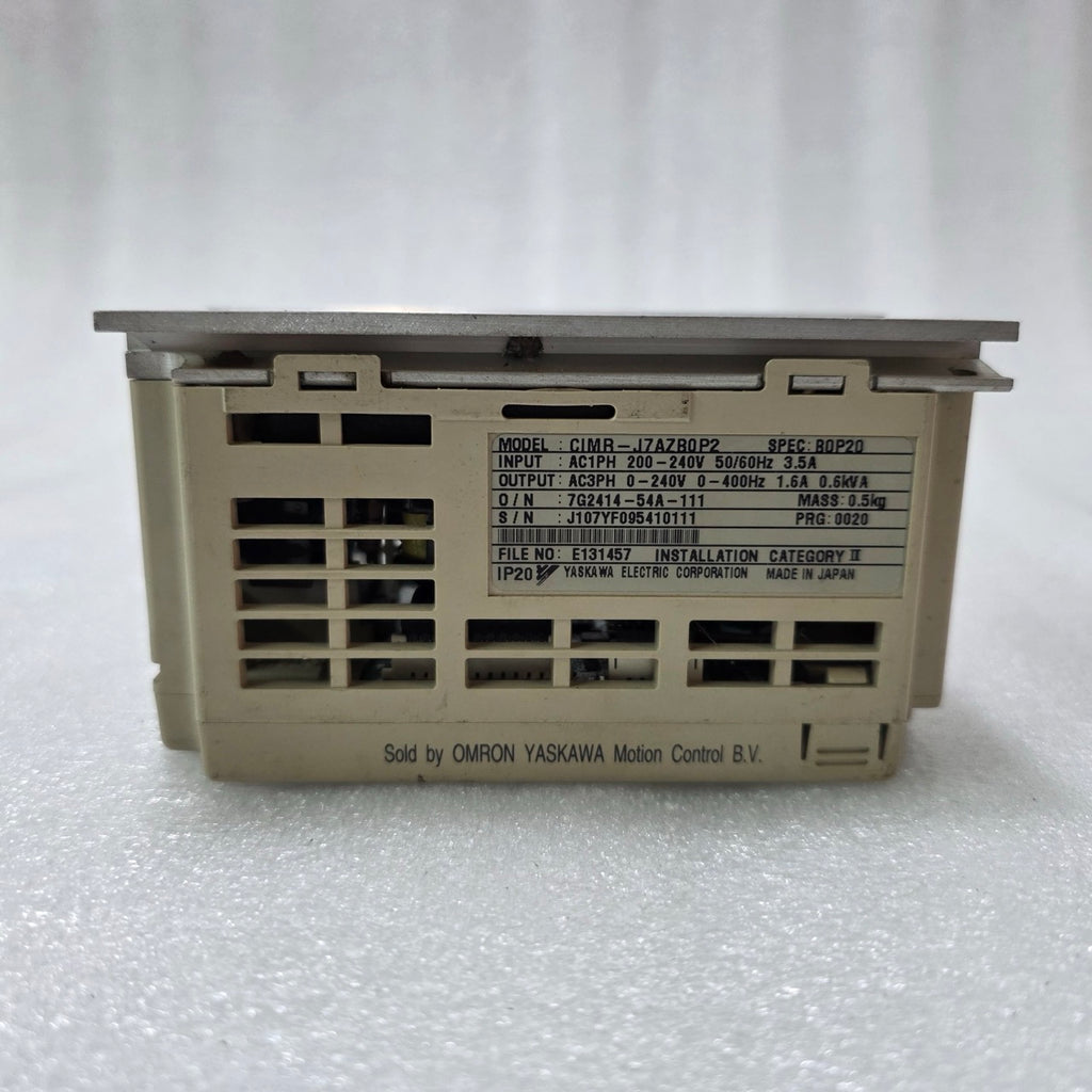 YASKAWA CIMR-J7AZB0P2 INVERTER DRIVE 200-240V 1 PHASE TO 3 PHASE 0.6KVA VFD
