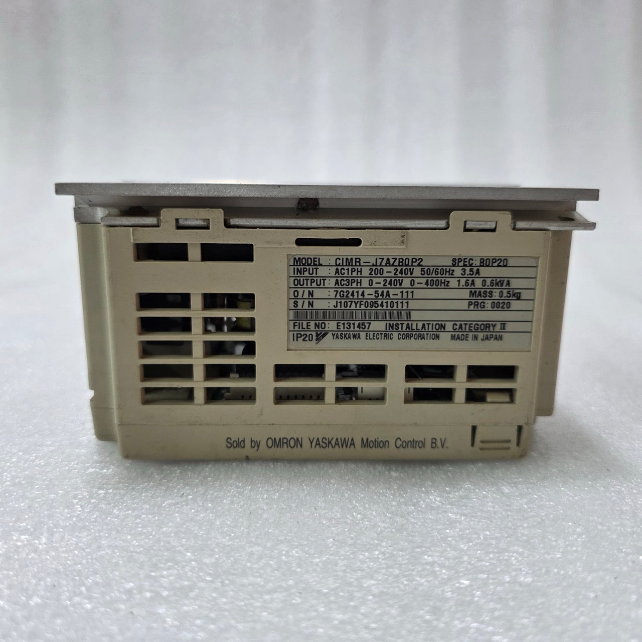 YASKAWA CIMR-J7AZB0P2 INVERTER DRIVE 200-240V 1 PHASE TO 3 PHASE 0.6KVA VFD