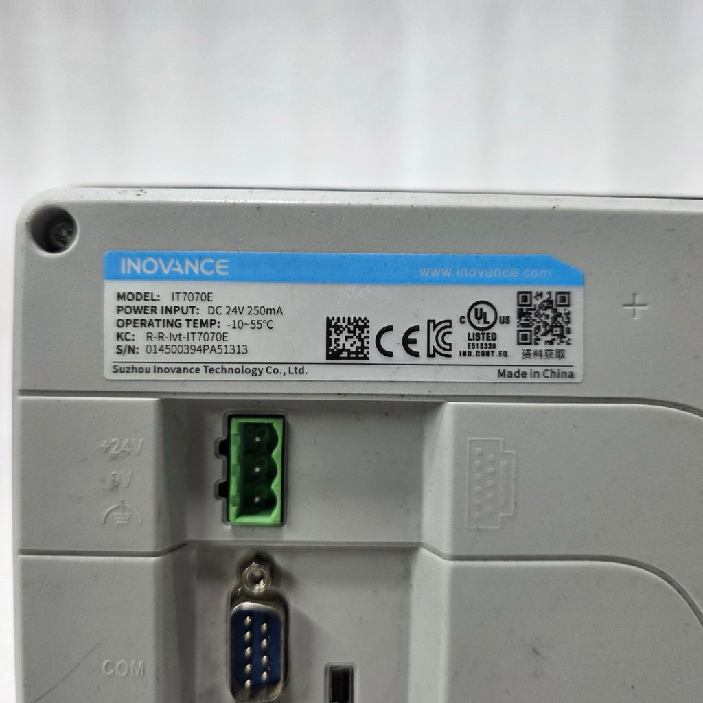 INOVANCE IT7070E INDUSTRIAL TOUCH PANEL HMI 24V DC 250MA HUMAN MACHINE INTERFACE