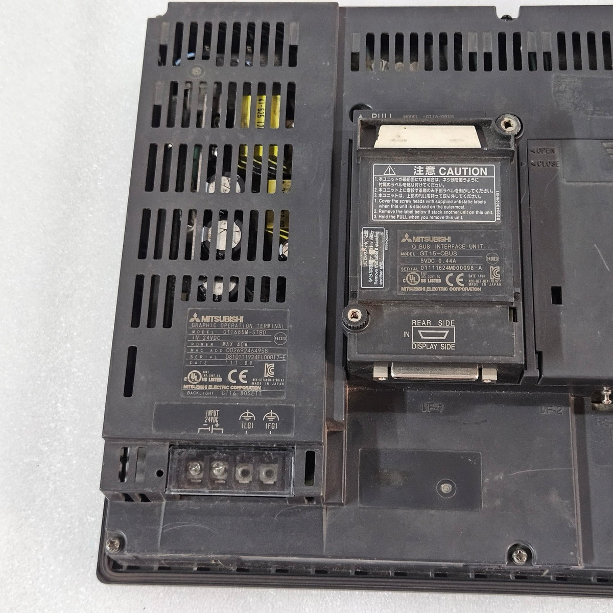 MITSUBISHI GT1685M-STBD GRAPHIC OPERATION TERMINAL HMI WITH GT15-QBUS INTERFACE