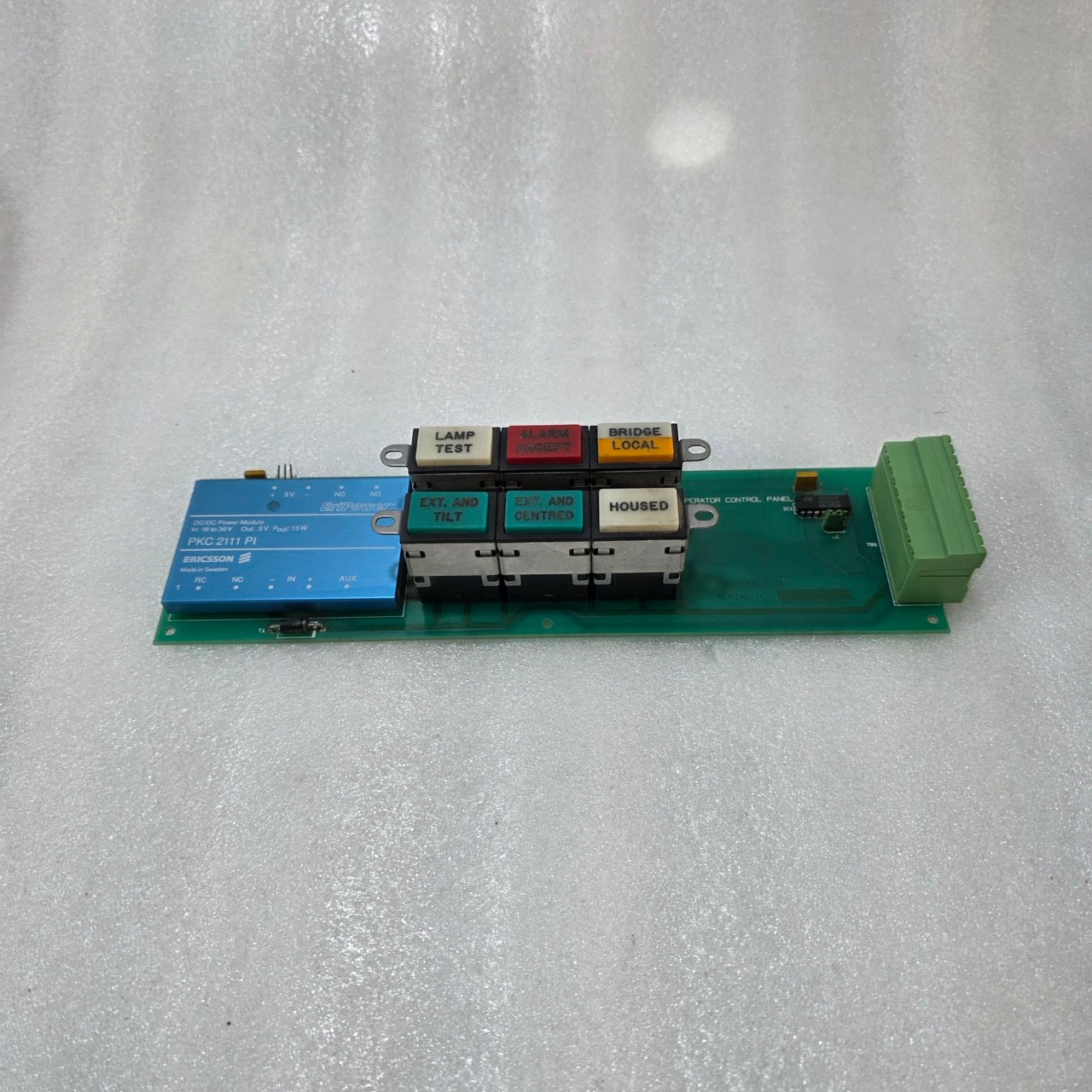 OPERATOR CONTROL PANEL & ERICSSON PKC2111 PI DC-DC MODULE 21950386-1/2