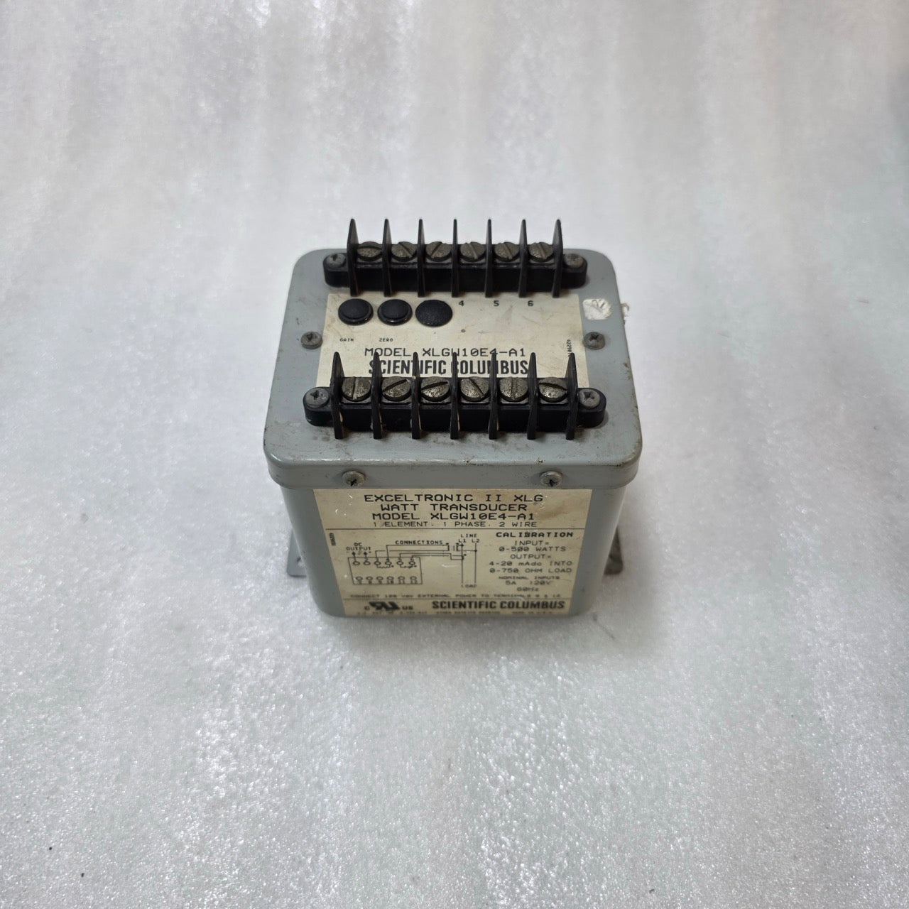 SCIENTIFIC COLUMBUS XLGW10E4-A1 WATT TRANSDUCER 4–20MA OUTPUT 120V AC