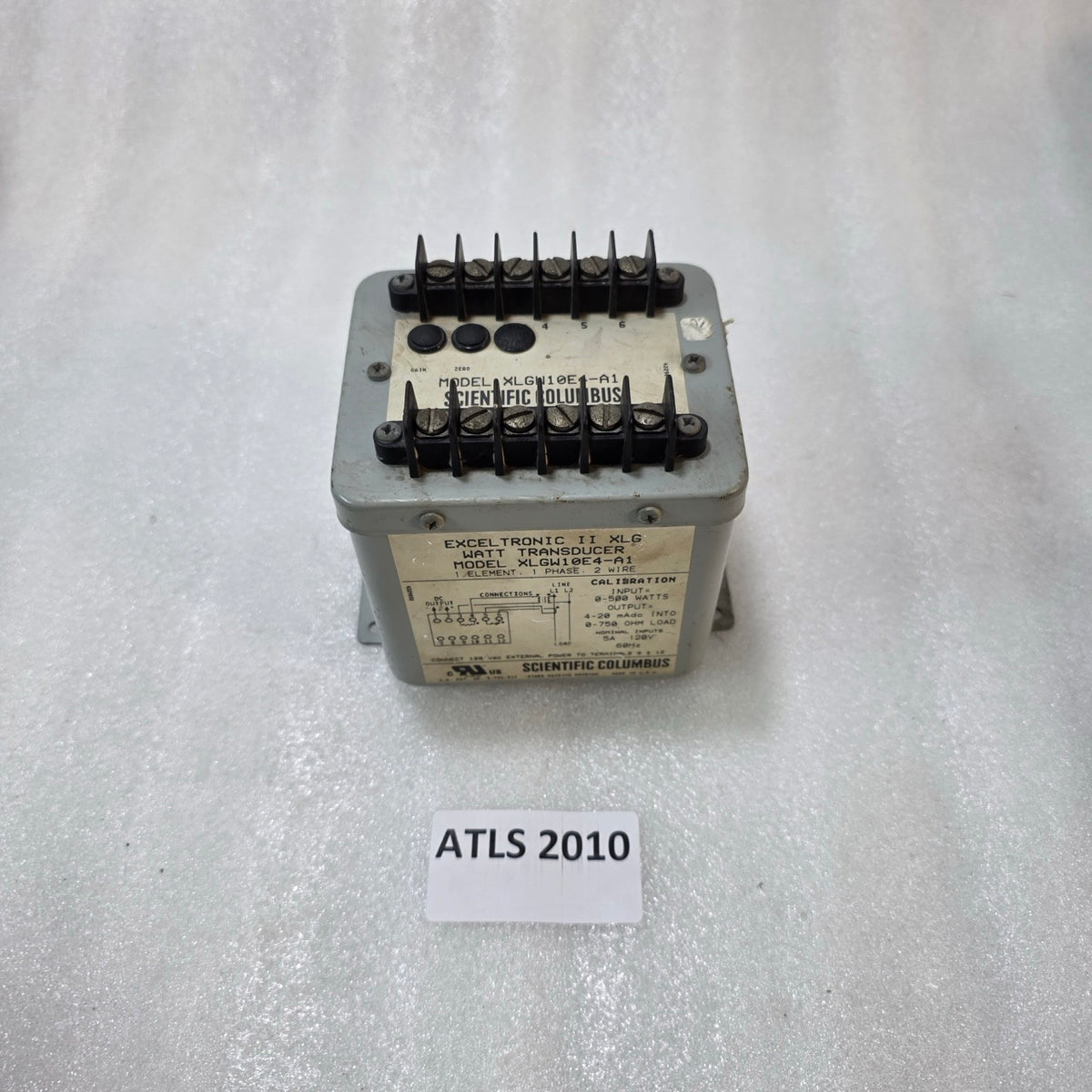SCIENTIFIC COLUMBUS XLGW10E4-A1 WATT TRANSDUCER 4–20MA OUTPUT 120V AC