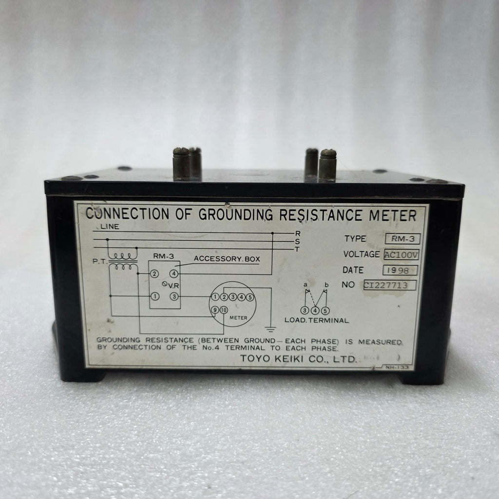 TOYO KEIKI RM-3 GROUNDING RESISTANCE METER, AC 100V, INDUSTRIAL EARTH RESISTANCE