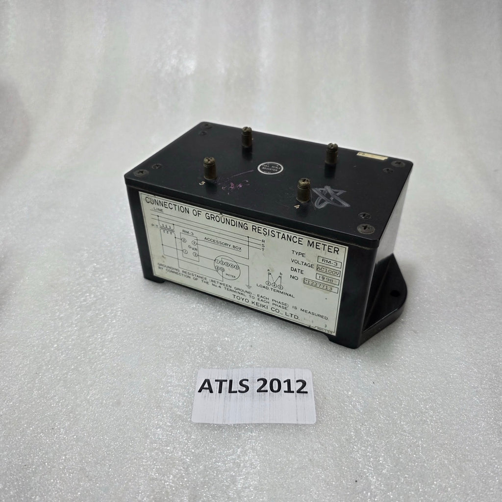 TOYO KEIKI RM-3 GROUNDING RESISTANCE METER, AC 100V, INDUSTRIAL EARTH RESISTANCE