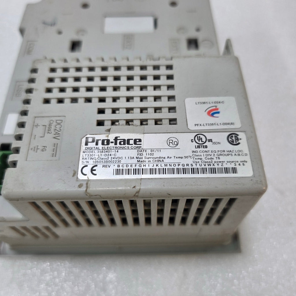 PRO-FACE LT3301-L1-D24-C TOUCH PANEL HMI, 24VDC OPERATOR INTERFACE 3583401-14