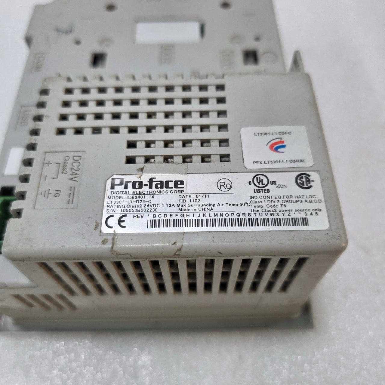 PRO-FACE LT3301-L1-D24-C TOUCH PANEL HMI, 24VDC OPERATOR INTERFACE 3583401-14