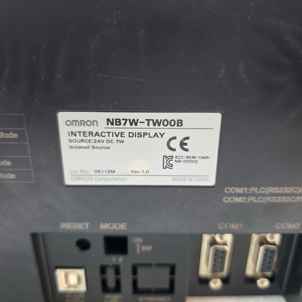 OMRON NB7W-TW00B HMI TOUCH PANEL 7” INTERACTIVE DISPLAY 24VDC