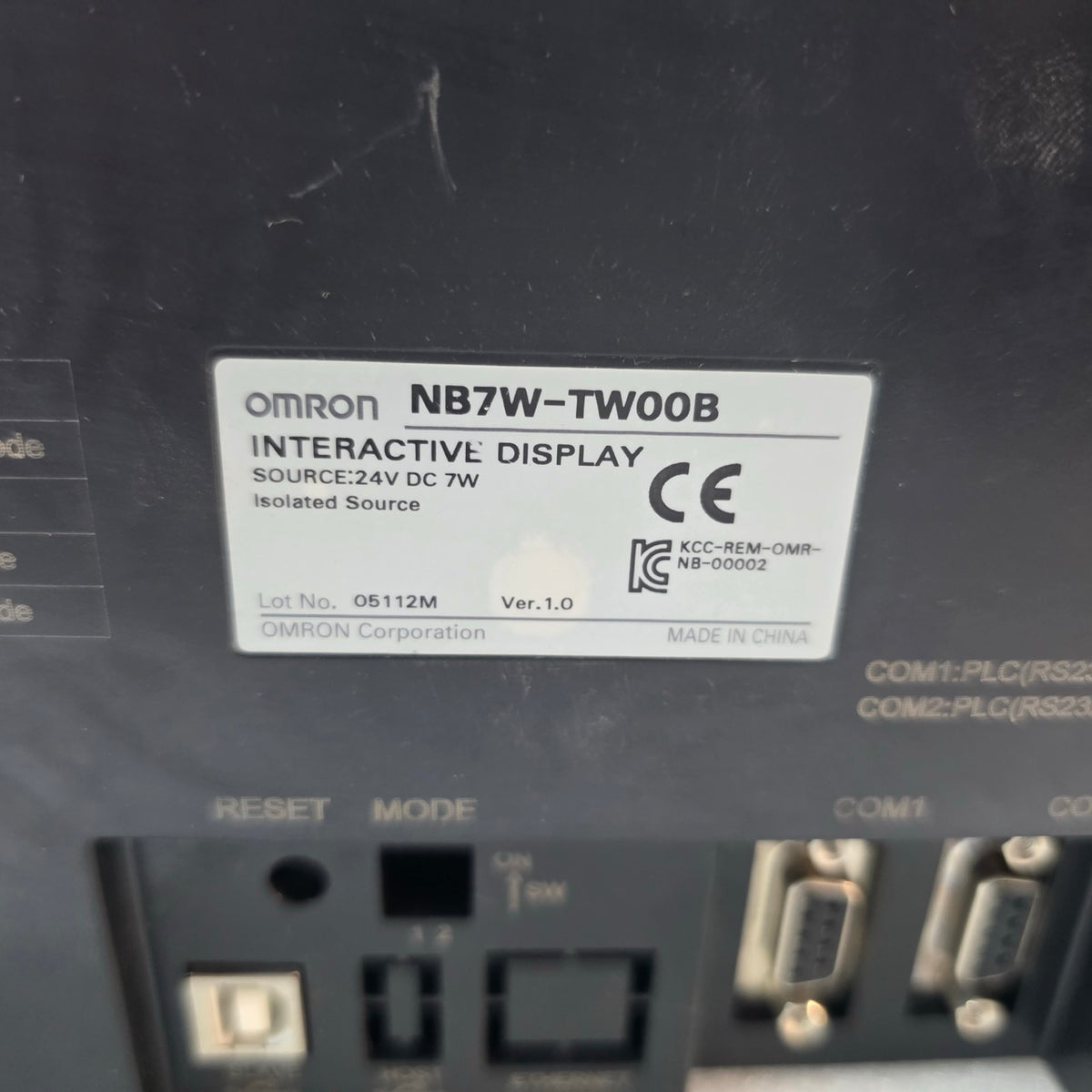 OMRON NB7W-TW00B HMI INTERACTIVE DISPLAY – 7” TOUCH PANEL 24V DC MICNOR SCRACH
