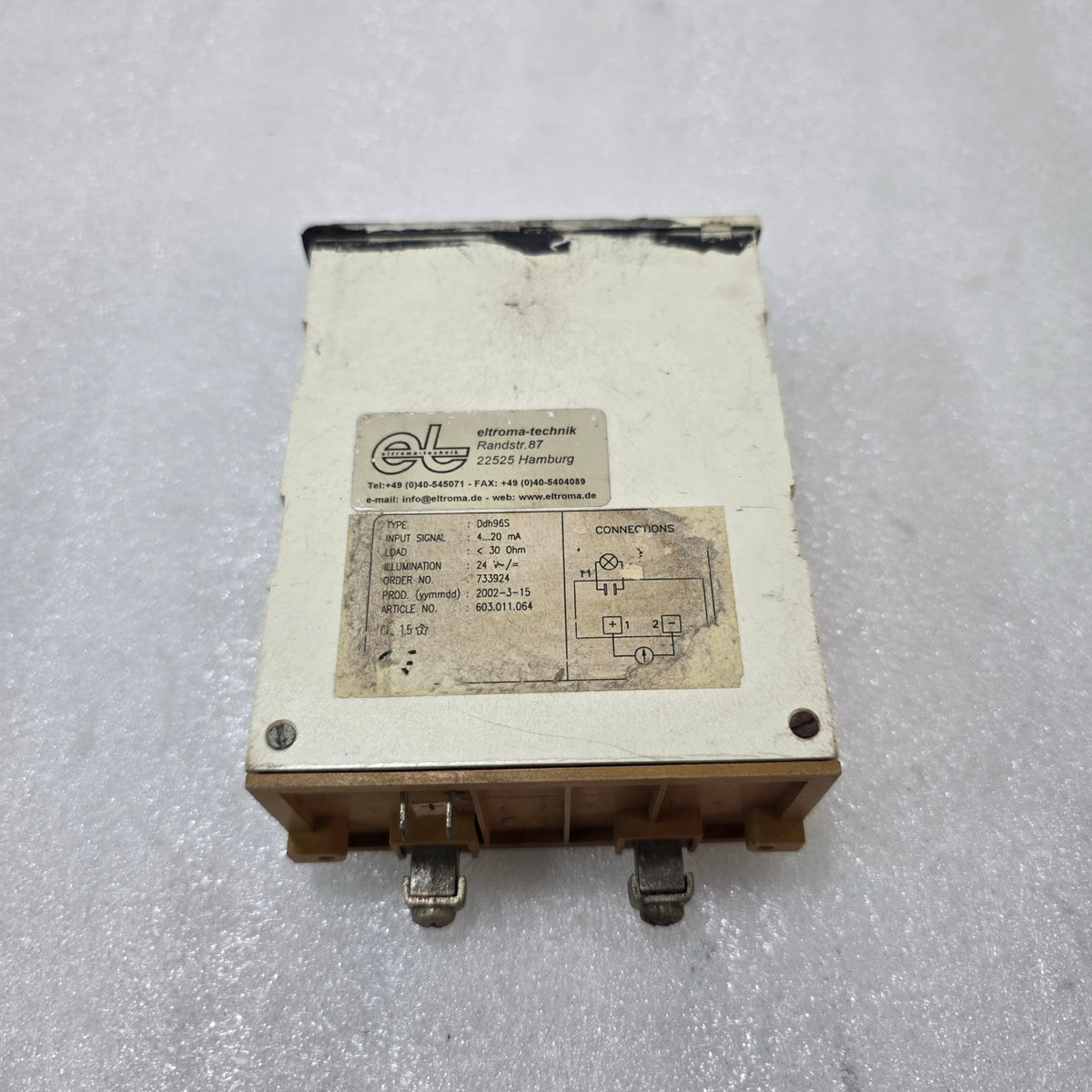 ELTROMA-TECHNIK DDH96S PANEL METER | 4–20MA SIGNAL 24V 603.011.064