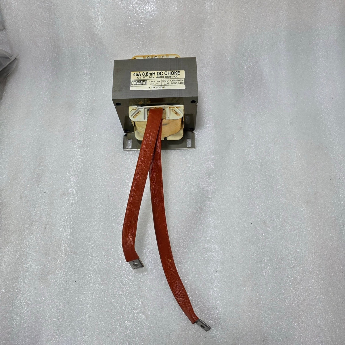 MARIANI TRASFORMATORI 46A 0.8MH DC CHOKE 4400-0081-00 INDUSTRIAL INDUCTOR ITALY