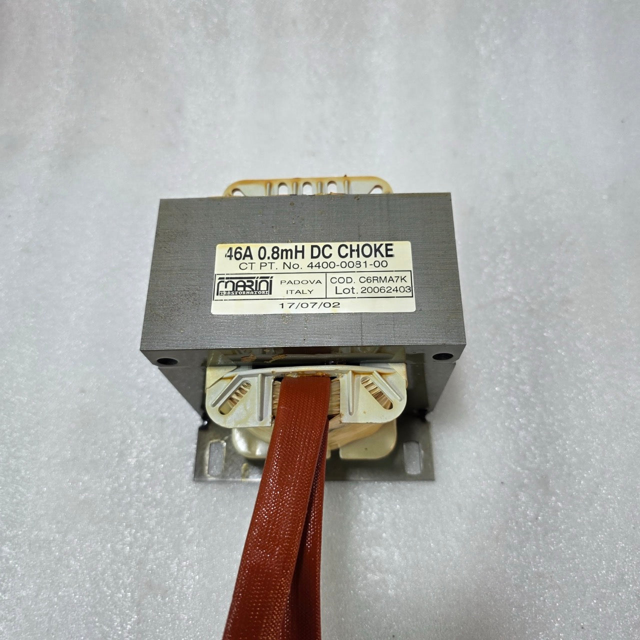 MARIANI TRASFORMATORI 46A 0.8MH DC CHOKE 4400-0081-00 INDUSTRIAL INDUCTOR ITALY