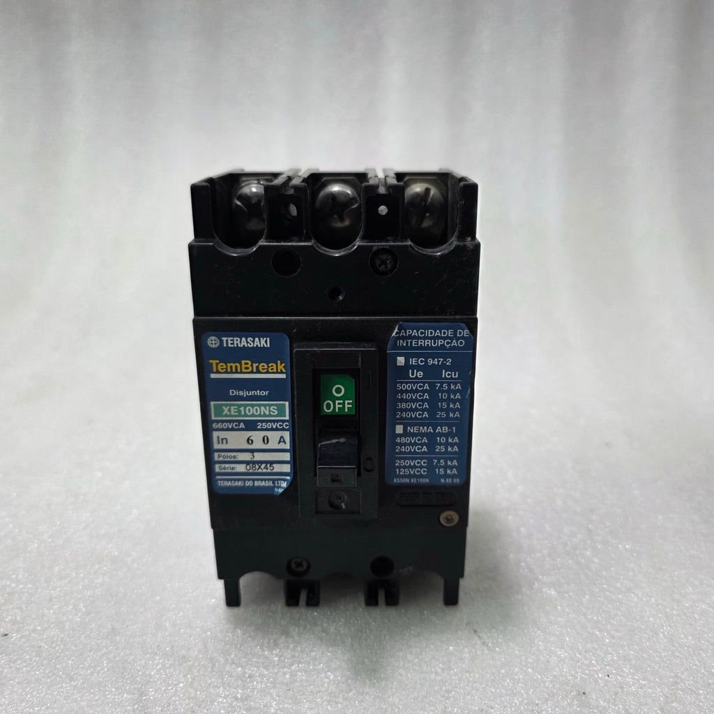 TERASAKI TEMBREAK XE100NS MCCB 60A 3 POLE | 660VAC INDUSTRIAL CIRCUIT BREAKER