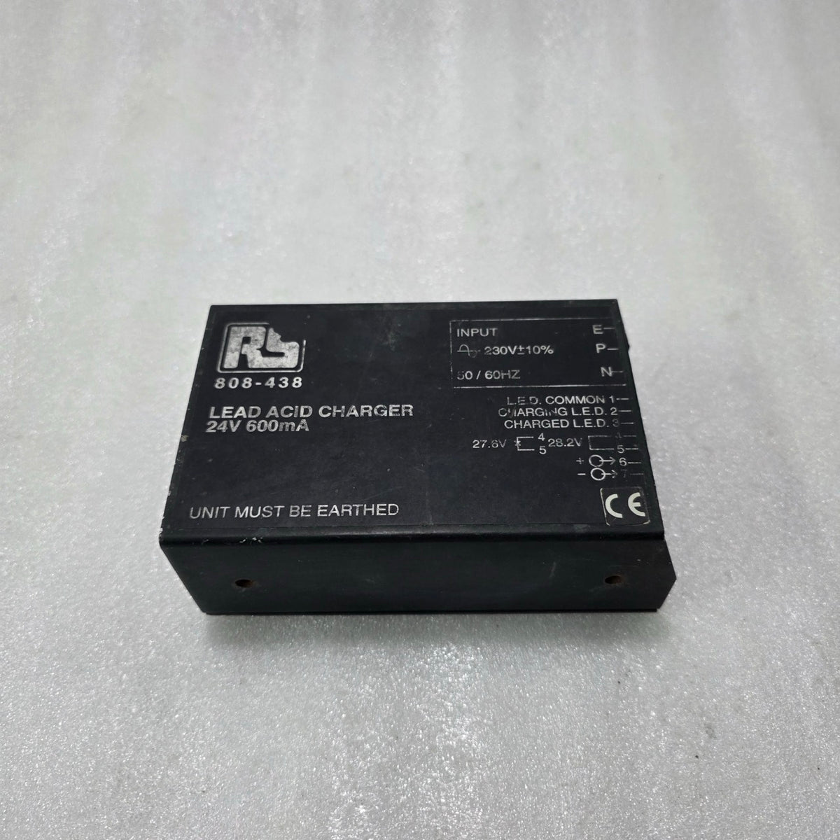 RS 808-438 LEAD ACID BATTERY CHARGER 24V 600MA | 230VAC INDUSTRIAL FLOAT CHARGER