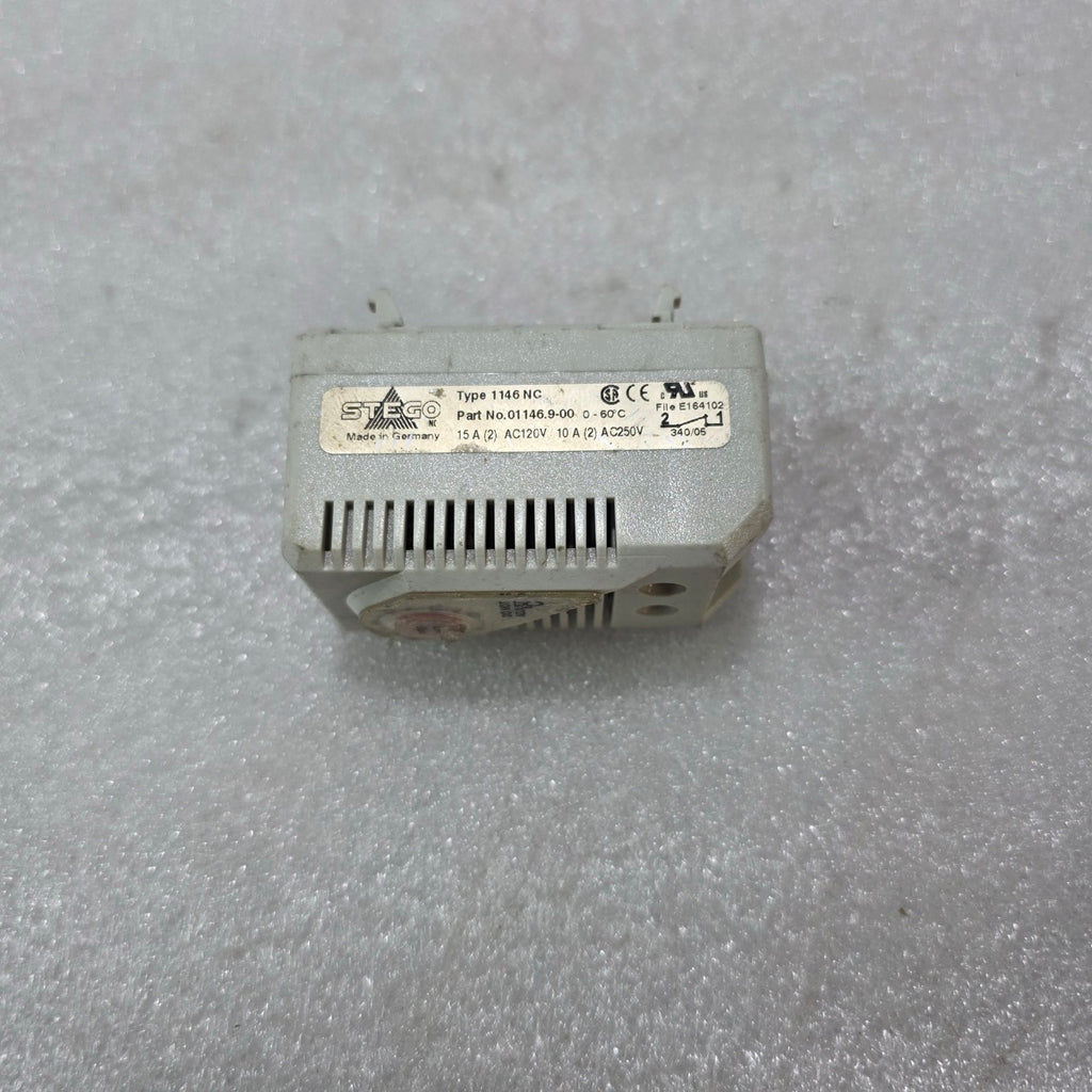 STEGO 1146 NC THERMOSTAT 01146.9-00 0-60C 15A AC120V 10A AC250V PRE-OWNED