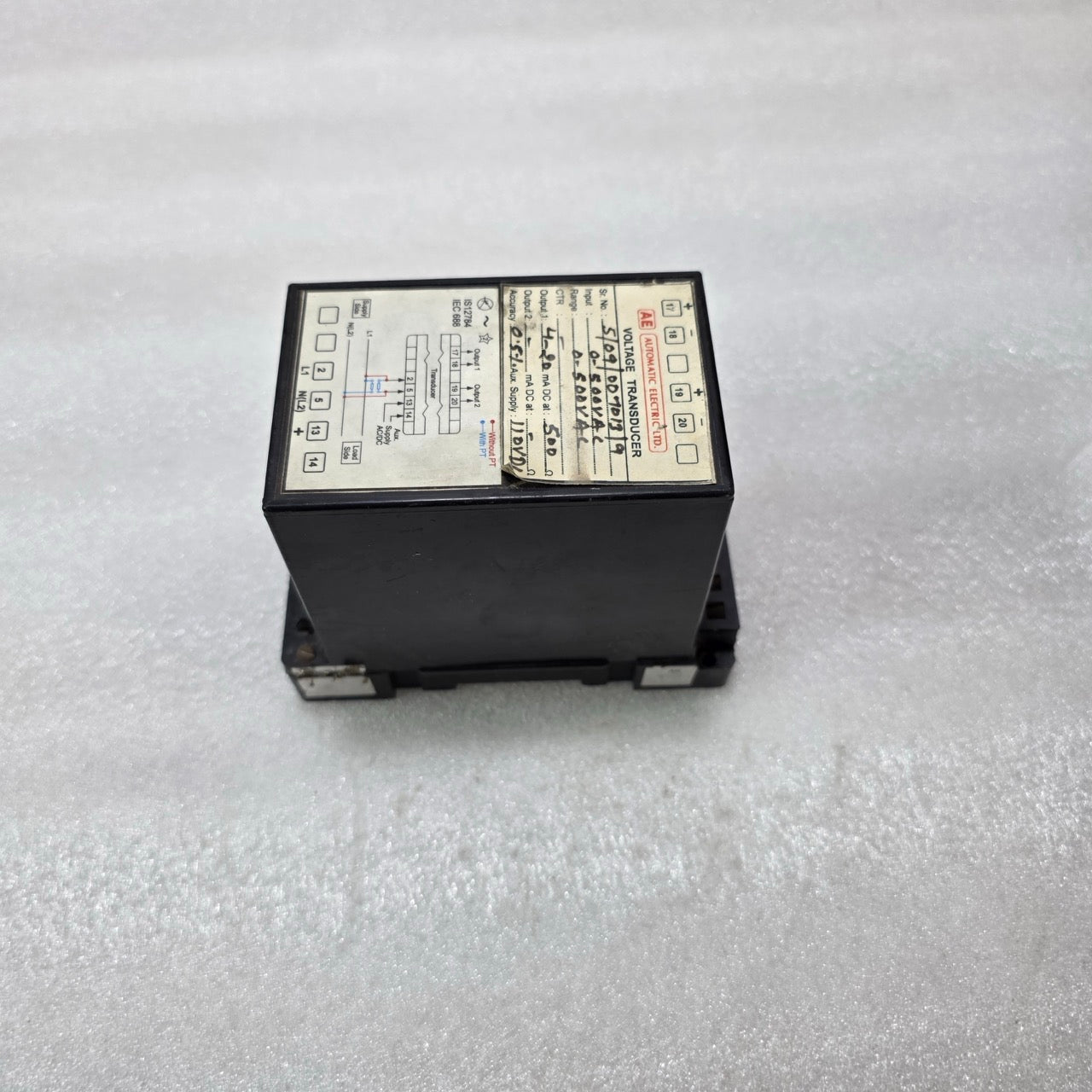 AUTOMATIC ELECTRIC LTD VOLTAGE TRANSDUCER 0-500VAC 4-20mA 110VDC PRE-OWNED
