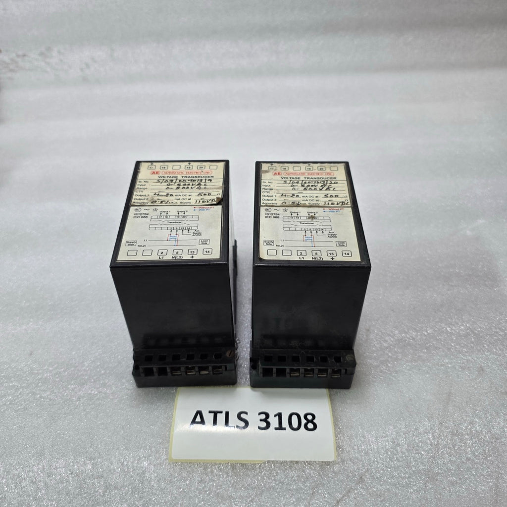 AUTOMATIC ELECTRIC LTD VOLTAGE TRANSDUCER 0-500VAC 4-20mA 110VDC PRE-OWNED