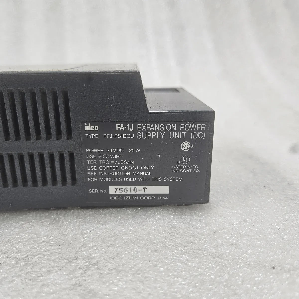 IDEC FA-1J PFJ-PS1DCU Expansion Power Supply Unit DC 24VDC 25W