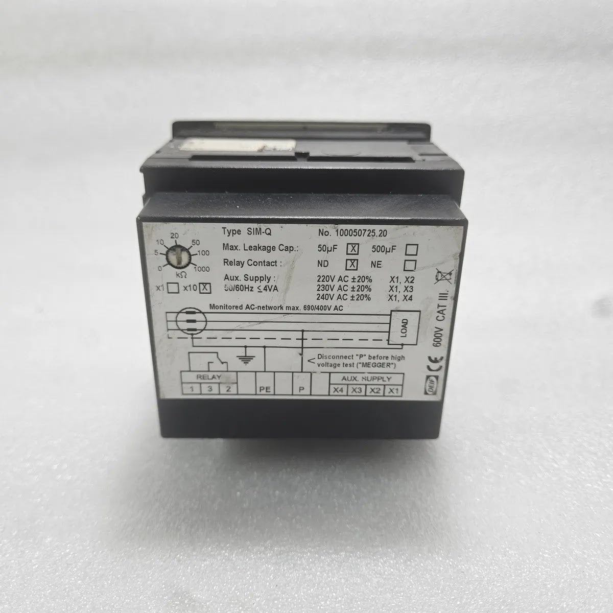DEIF SIM-Q 100050725.20 Insulation Monitor Relay