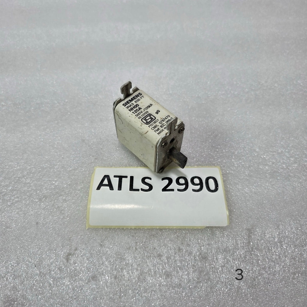SIEMENS 3NA3 832-7Y NH00 HRC FUSE LINK 125A 500V gG 120kA