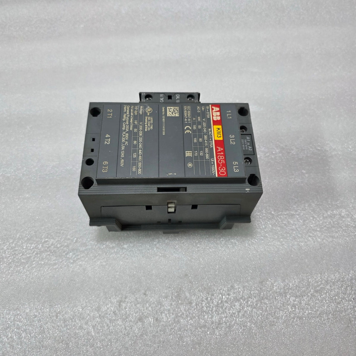 ABB A185-30 AC CONTACTOR 185A 275A 690V + CAL18-I1 AUX CONTACT IEC60947