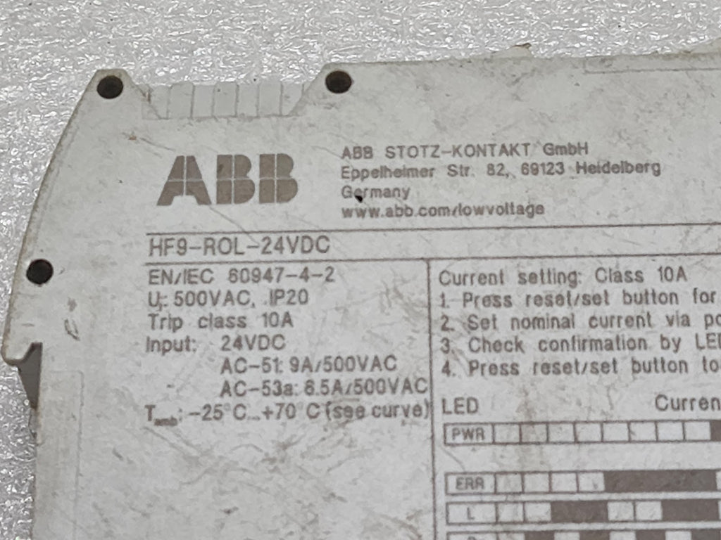 ABB HF9-ROL-24VDC MOTOR STARTER