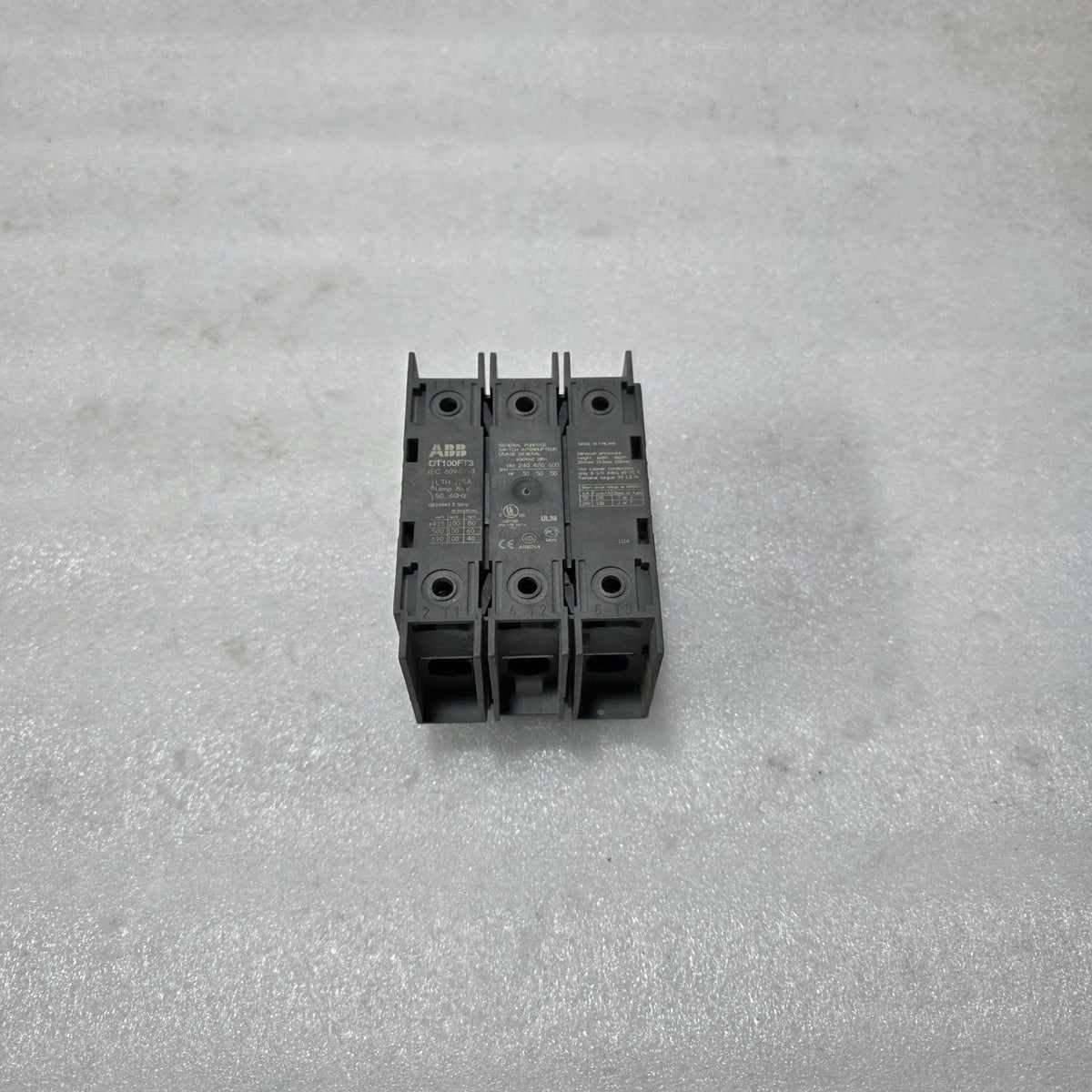 ABB OT100FT3 SWITCH DISCONNECTOR 100A 3-POLE | 600–750V AC INDUSTRIAL ISOLATOR S