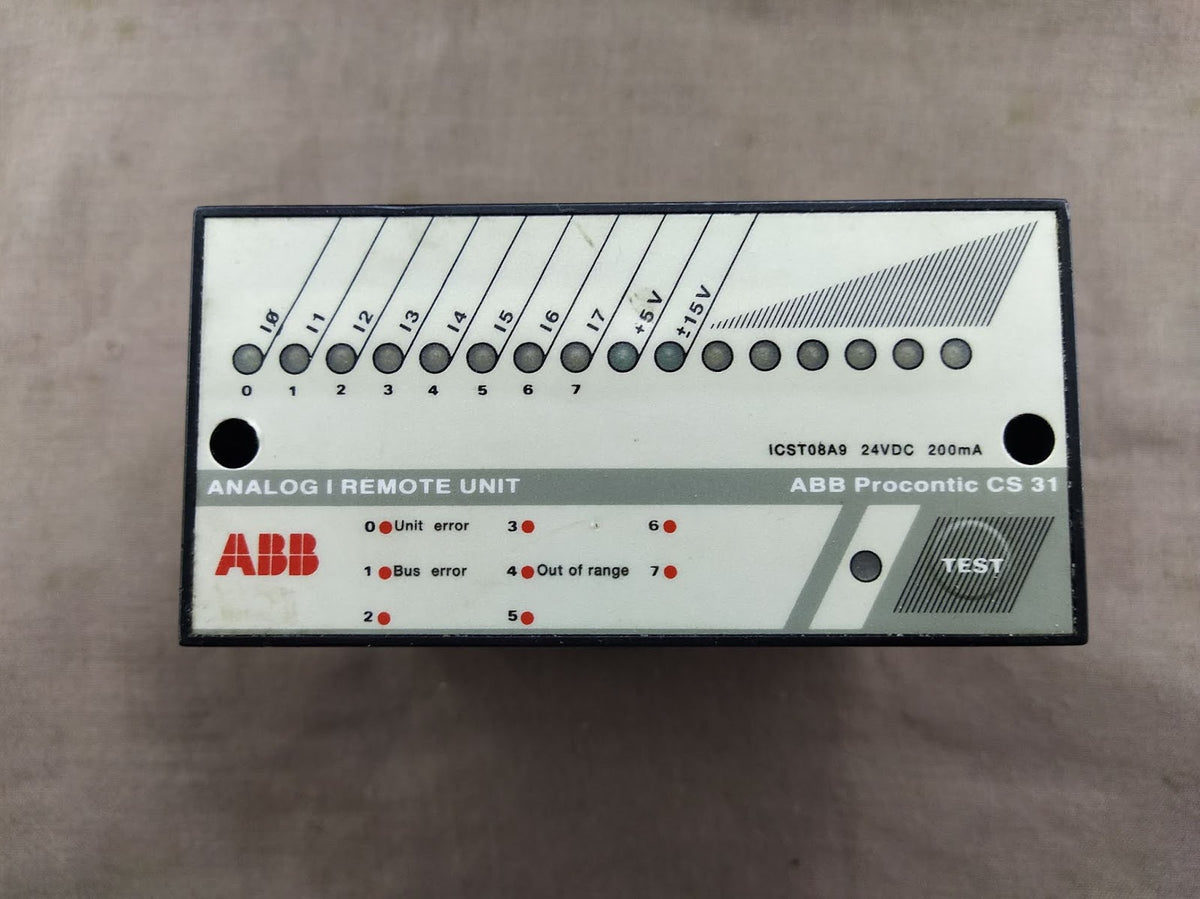 ABB PROCONTIC CS 31 ICST08A9 ANALOG I REMOTE UNIT 24 VDC 200mA FPR3335901R1012