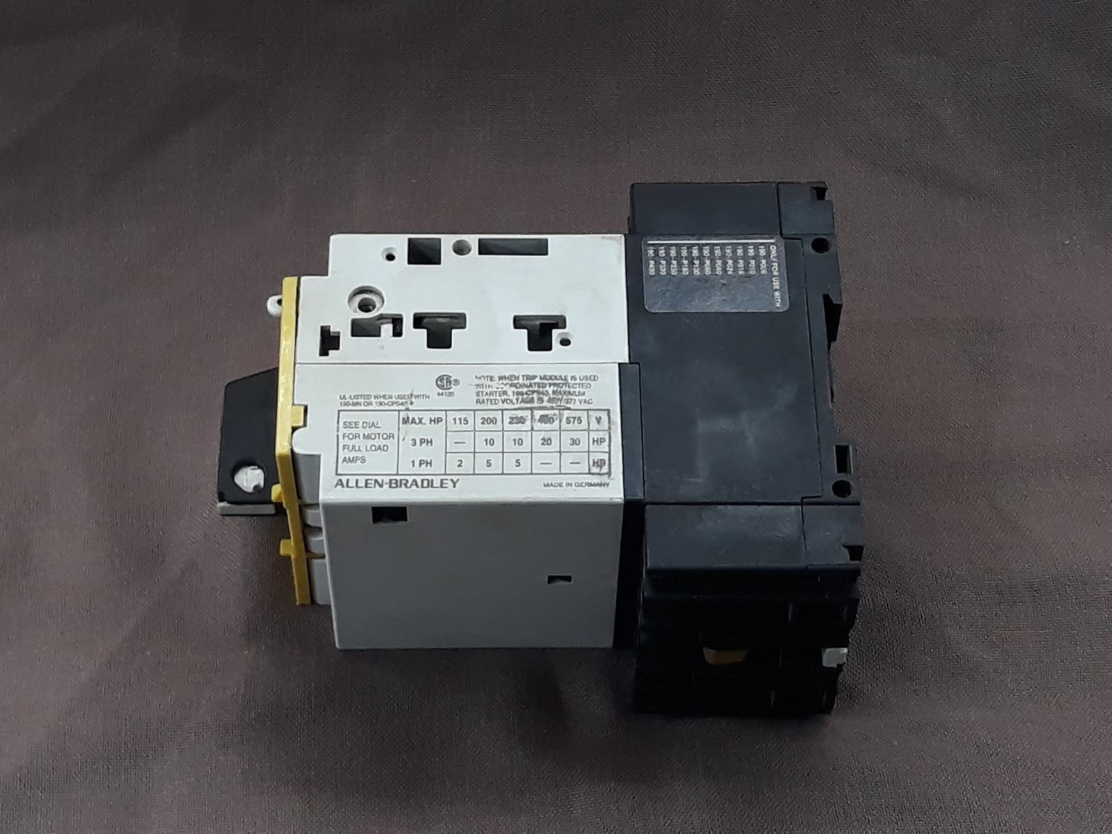 ALLEN BRADLEY CAT 190-CPS40 AND CAT 190-P320 CONTACTOR PROTECTOR STARTER