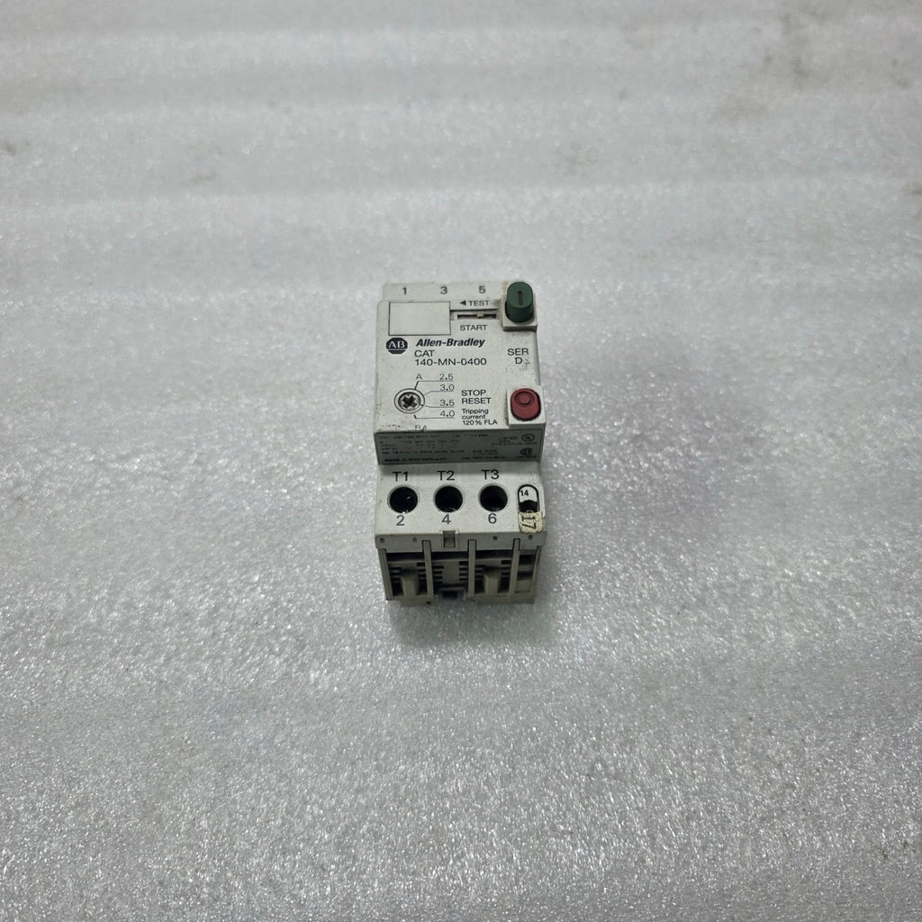 ALLEN BRADLEY 140-MN-0400 THERMAL OVERLOAD RELAY 2.5-4.0A MOTOR PROTECTION RELAY