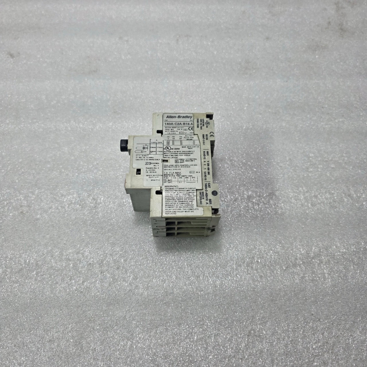 ALLEN BRADLEY 140A-C2A-B16 SERIES A MANUAL MOTOR STARTER PROTECTOR 1.0-1.6A