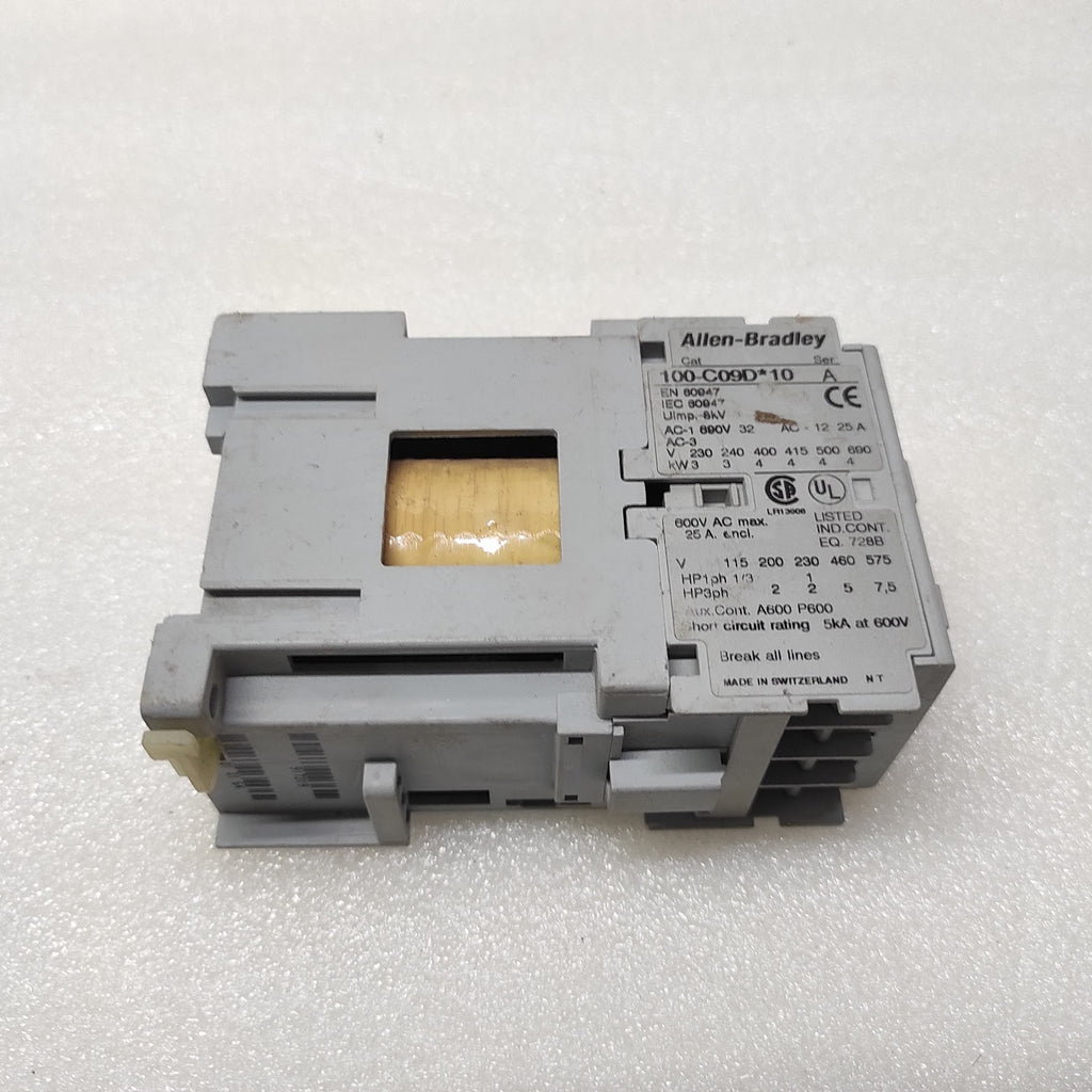 ALLEN BRADLEY CAT 100-C09D-10 MAGNETIC CONTACTOR COIL VOLTAGE 24VDC 100C09D10