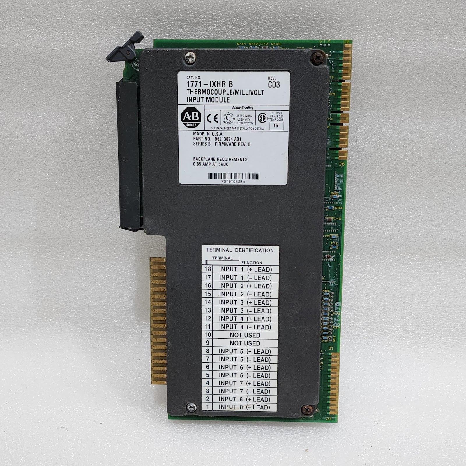 ALLEN BRADLEY CAT 1771-IXHR B THERMOCOUPLE MILLIVOLT INPUT MODULE