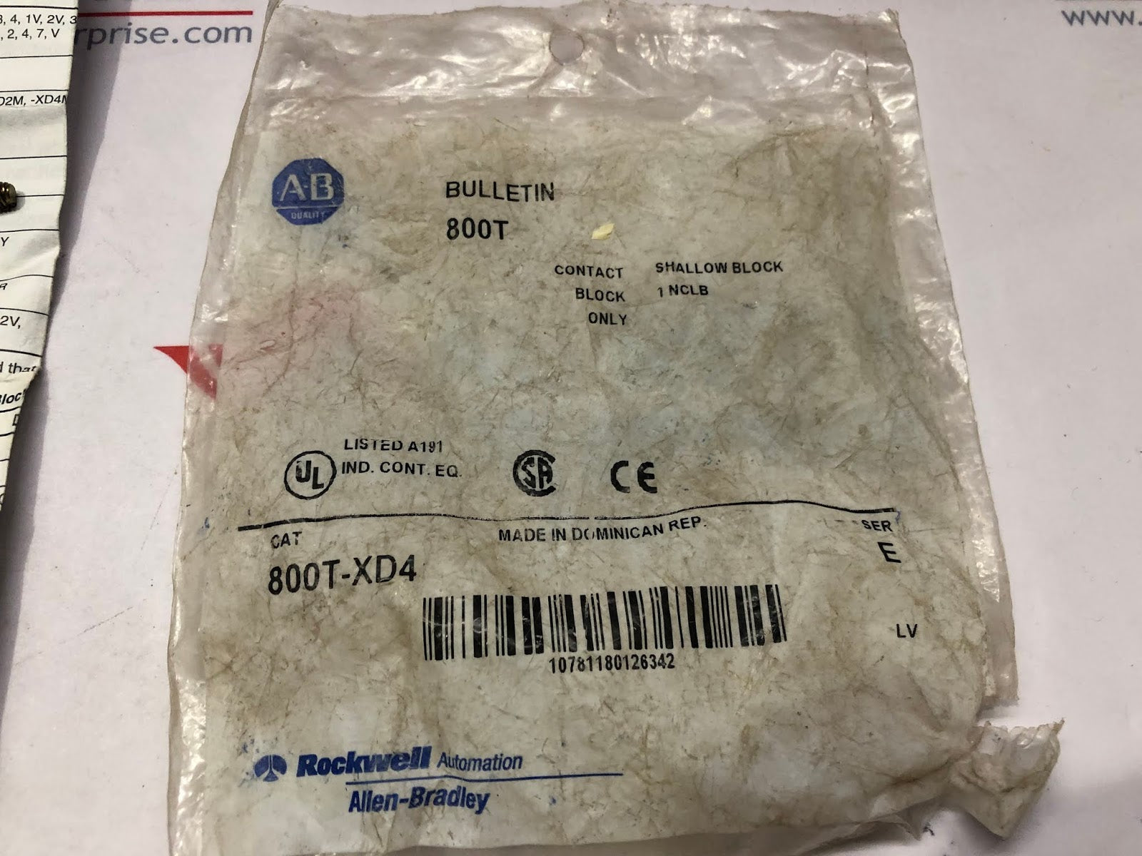 ALLEN BRADLEY 800T-XD4 CONTACT BLOCK