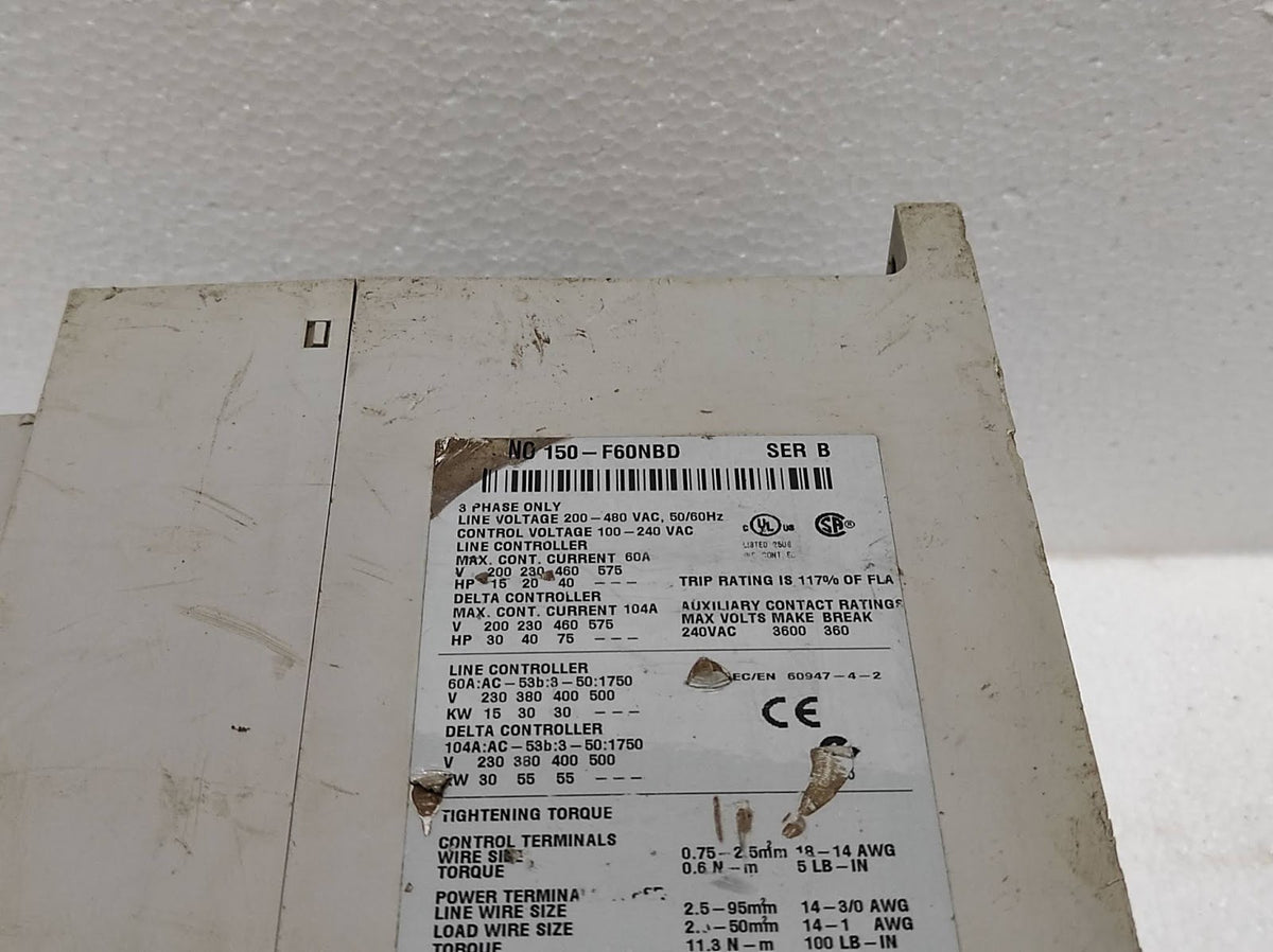Allen Bradley SMC-FLEX CAT NO 150-F60NBD Series B Motor Controller Soft Starter