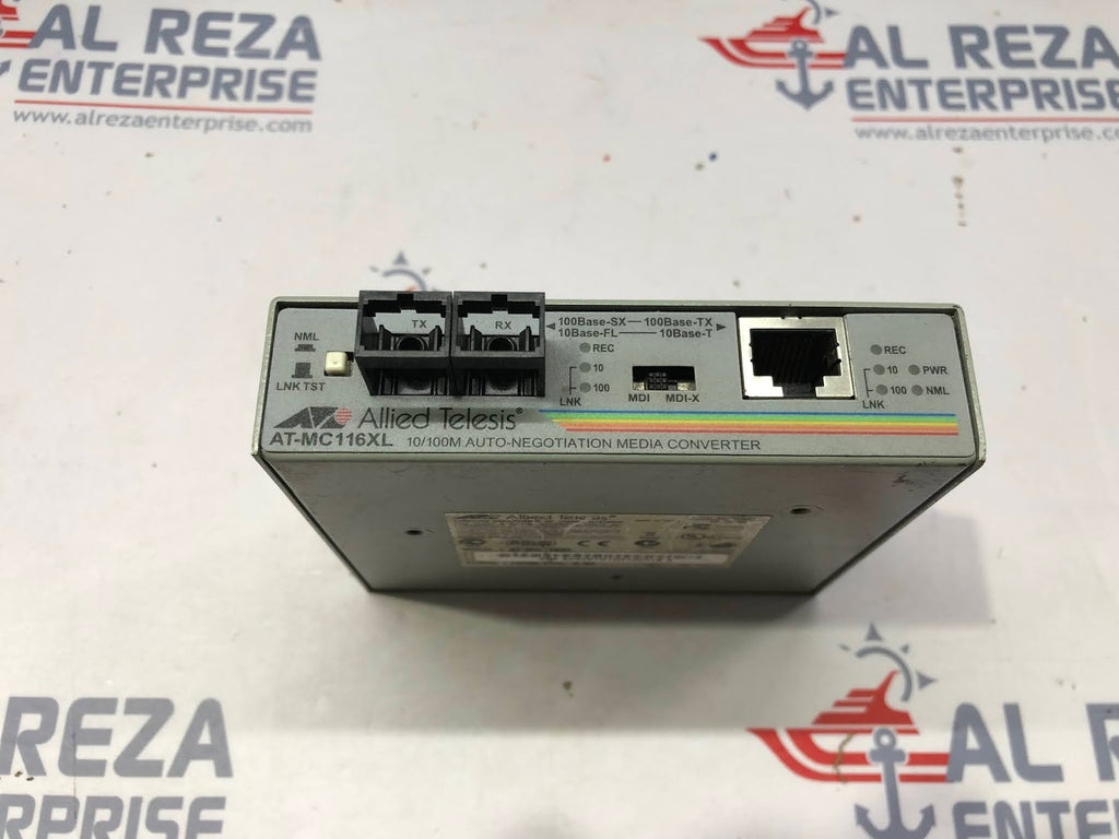 ALLIED TELESIS AT-MC116XL 10/100M AUTO-NEGOTIATION MEDIA CONVERTER 12VDC